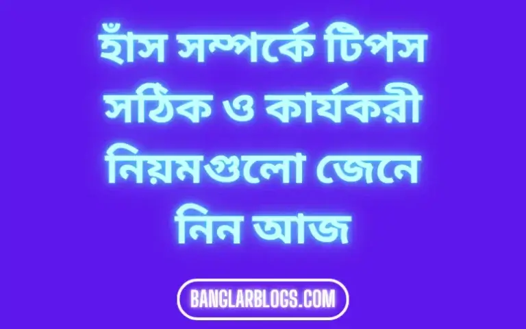 হাঁস সম্পর্কে টিপস