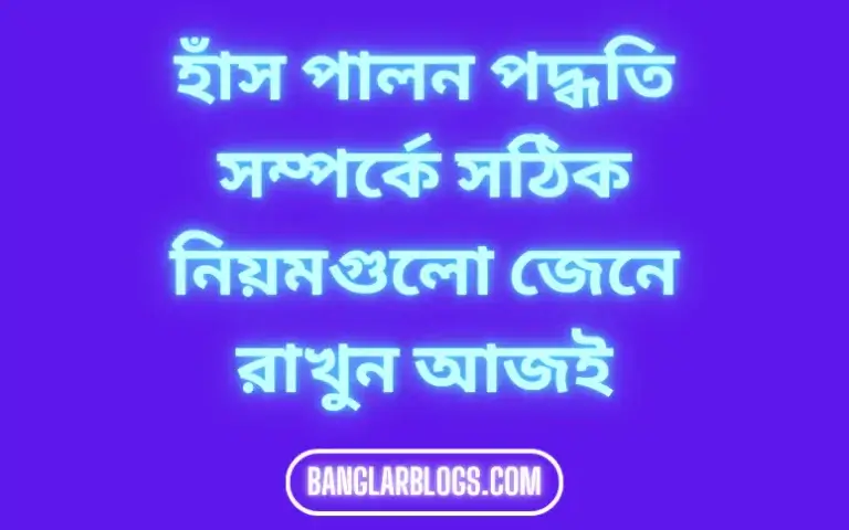 হাঁস পালন পদ্ধতি